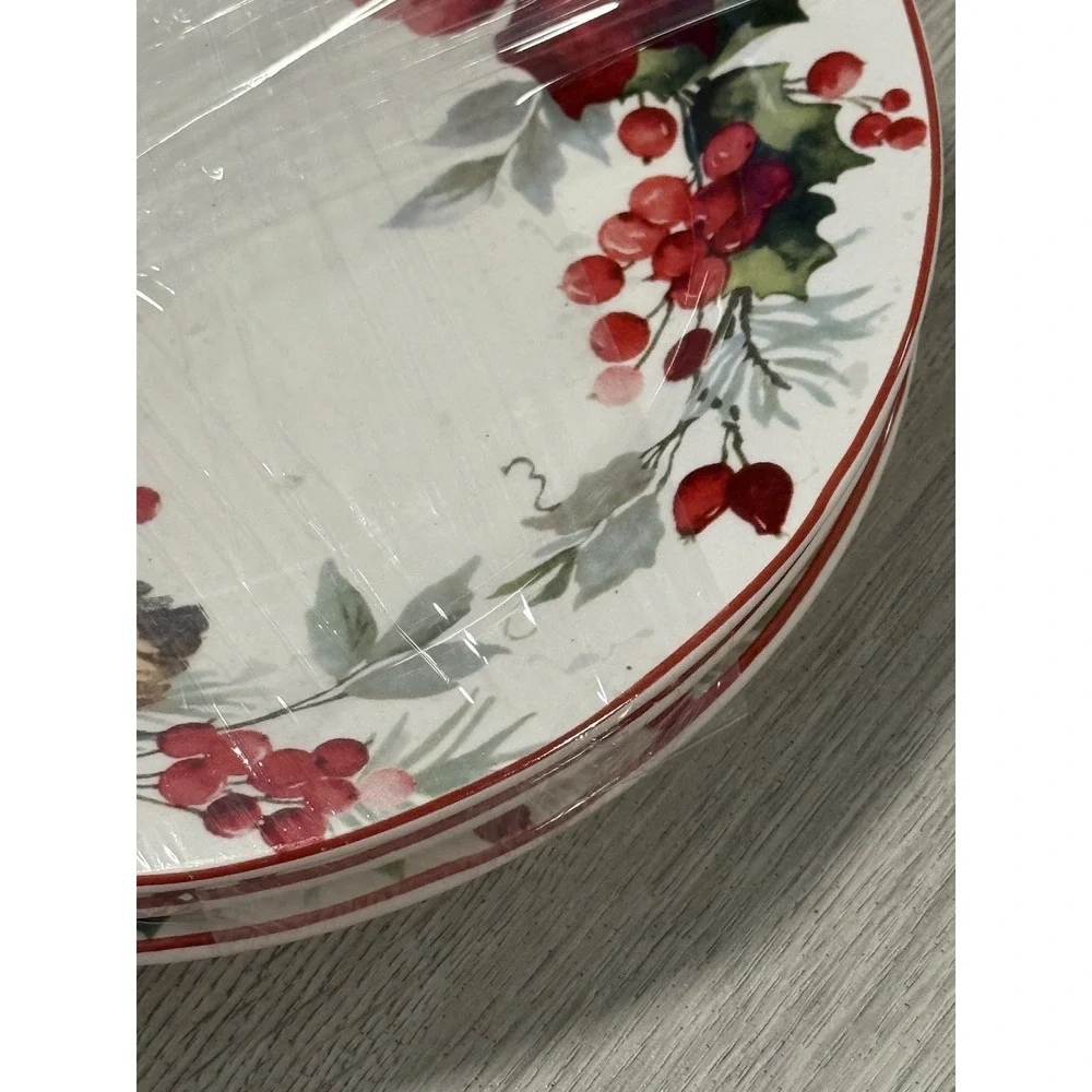 Pier 1 Berry Christmas Salad Plates 9